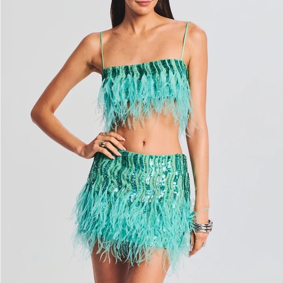 Retrofete ONDINA FEATHER TOP - Picture 3 of 5